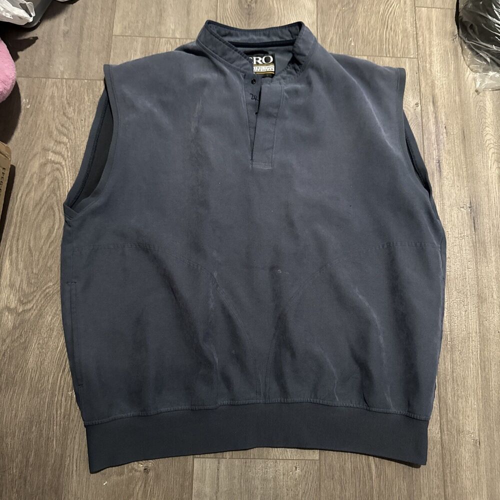 Zero Restriction Vest Men XL Blue MicroSuede Snap Pullover Golf Jacket